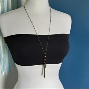 Karma necklace with metal tassel